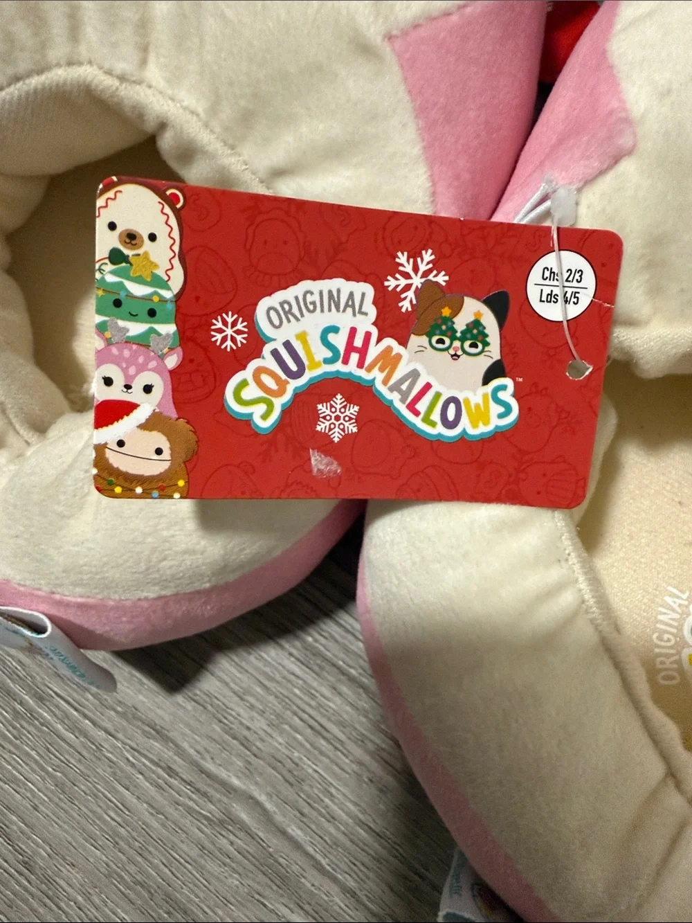 Squishmallows Girls Slippers Size 2/3 NEW WITH TAGS